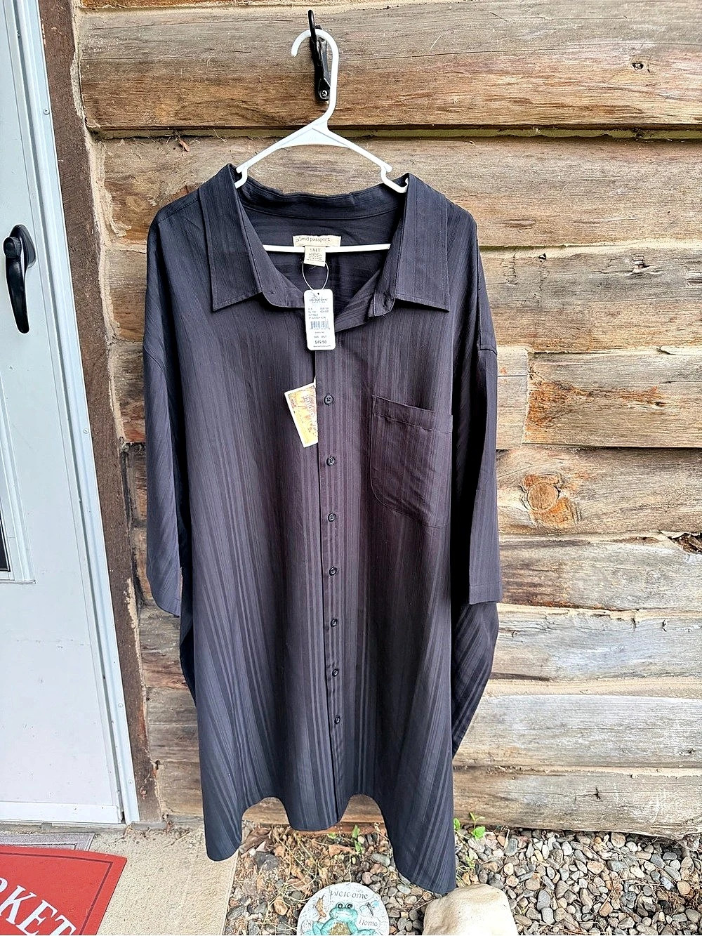 Island Passport Destination XL Maxi Shirt Dress Black 5XLT NWT
